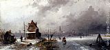 Charles Henri Joseph Leickert Figures On A Frozen Lake painting